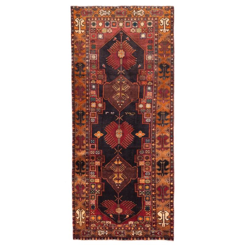 ECARPETGALLERY Hand-knotted Konya Anatolian Black, Red Wool Rug - 3'11 x 9'1