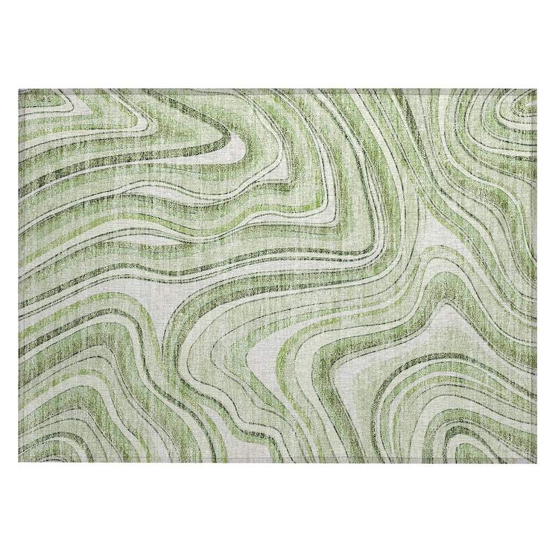 Machine Washable Indoor/ Outdoor Chantille Contemporary Abstract Rug