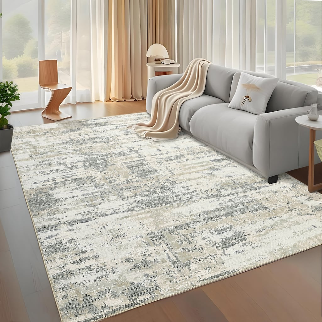 Garvee Modern Abstract Wash Distressed Area Rug