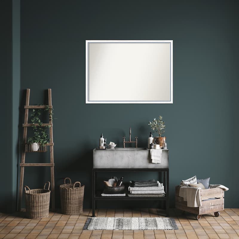 Morgan Non-Beveled Wood Framed Bathroom Vanity Wall Mirror