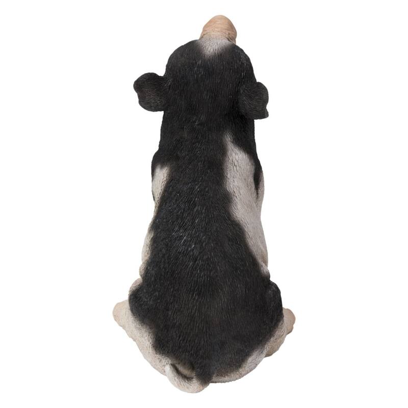 Sitting Baby Piglet Outdoor Garden Statue - Black - 6.25"
