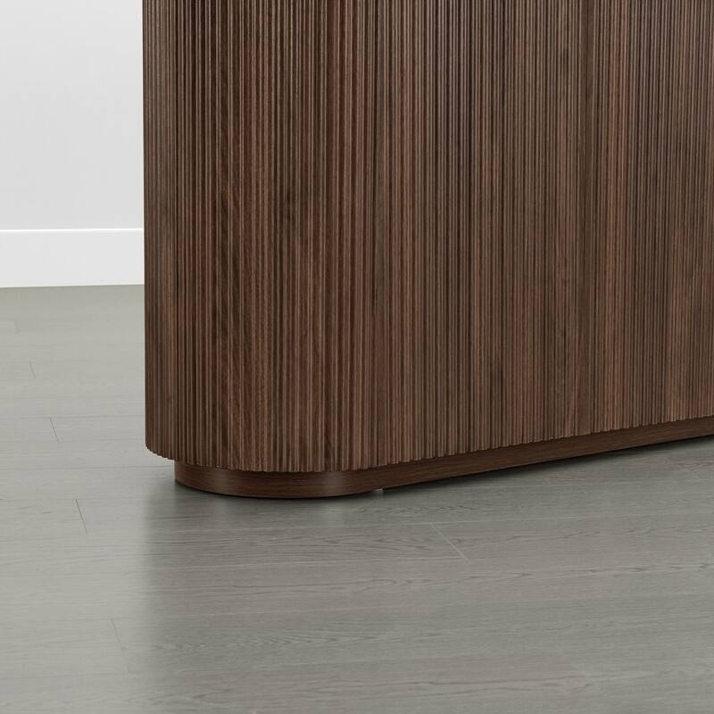 Spruce & Spring 70-inch Wide Modern Sideboard Cabinet with Semi-Cylindrical Columns