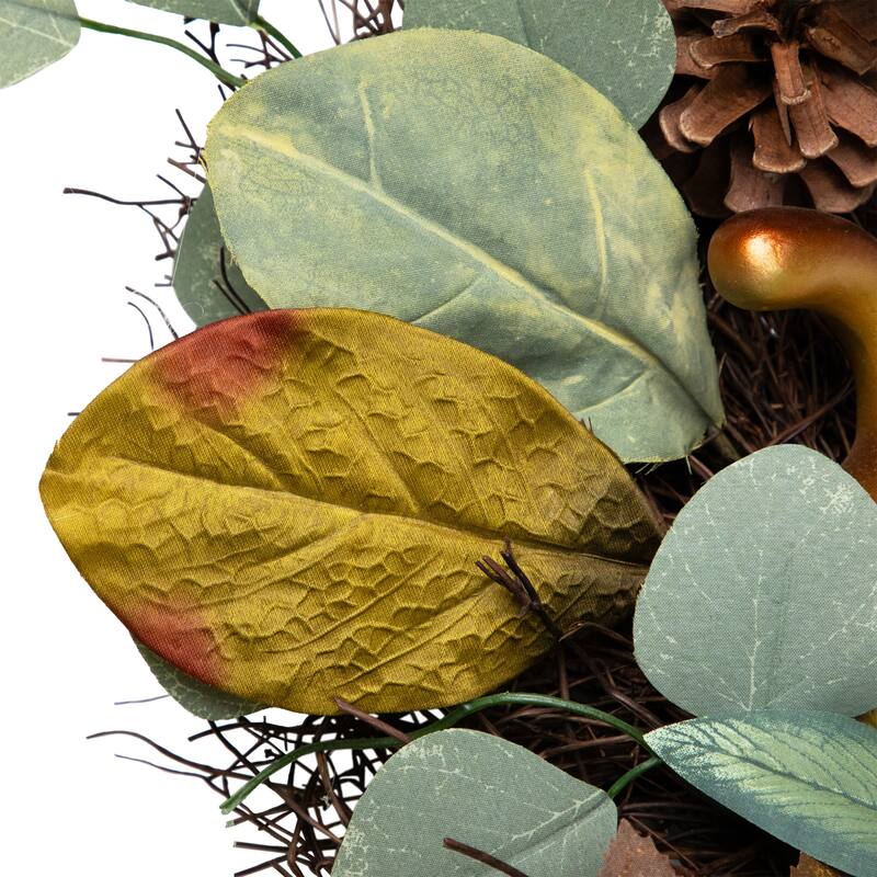 Pumpkin Pinecone Gourd Grapevine Artificial Thanksgiving Wreath 24"