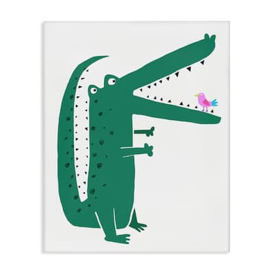 Stupell Alligator & Bird Friends Canvas Wall Art Design By Carla Daly