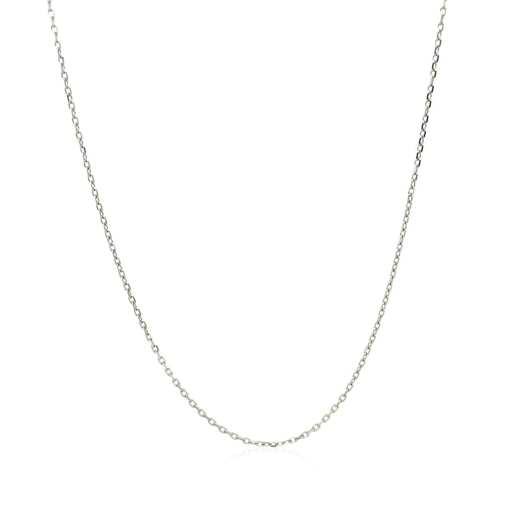 MayaMila 14k White Gold Cable Link Chain 0.8mm