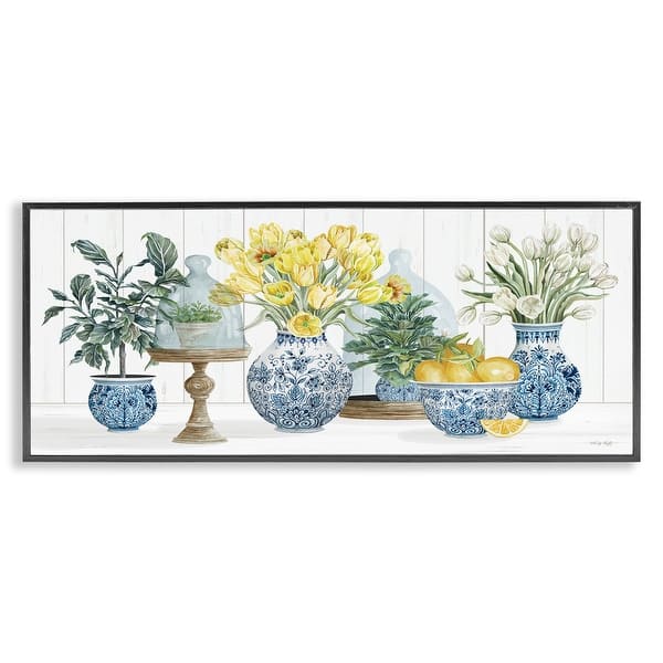 Stupell Industries Geranium Tabletop Country Still Life Painting Blooming Flowers Gray Framed Giclee 24 X 30
