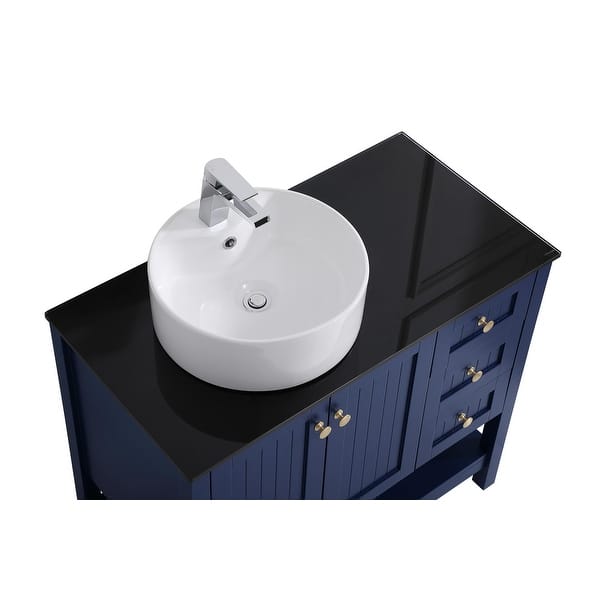 Portland Single Bathroom Vanity Cabinet With Tempered Glass Top Overstock 31410251