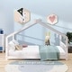 preview thumbnail 7 of 6, Full Size House Bed Wood Bed, White