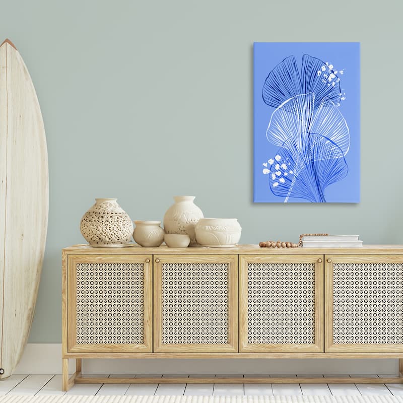 Stupell Layered Blue Gingkoes Canvas Wall Art Design By Martina Pavlova