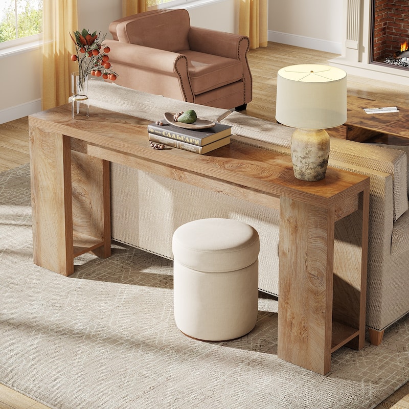 Farmhouse Wood 70.9 Inches Extra Long Console Table for Living Room, Hallway