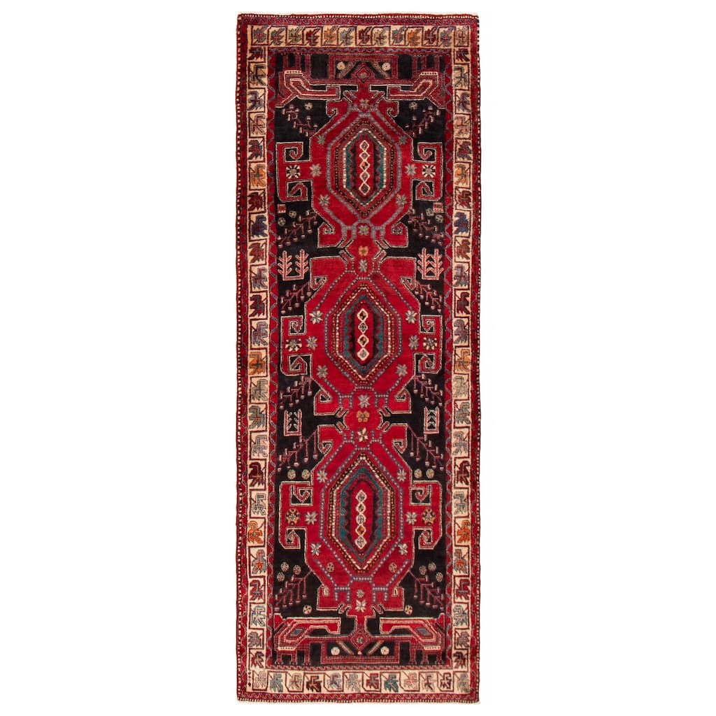 ECARPETGALLERY Hand-knotted Konya Anatolian Black, Red Wool Rug - 3'5 x 9'6