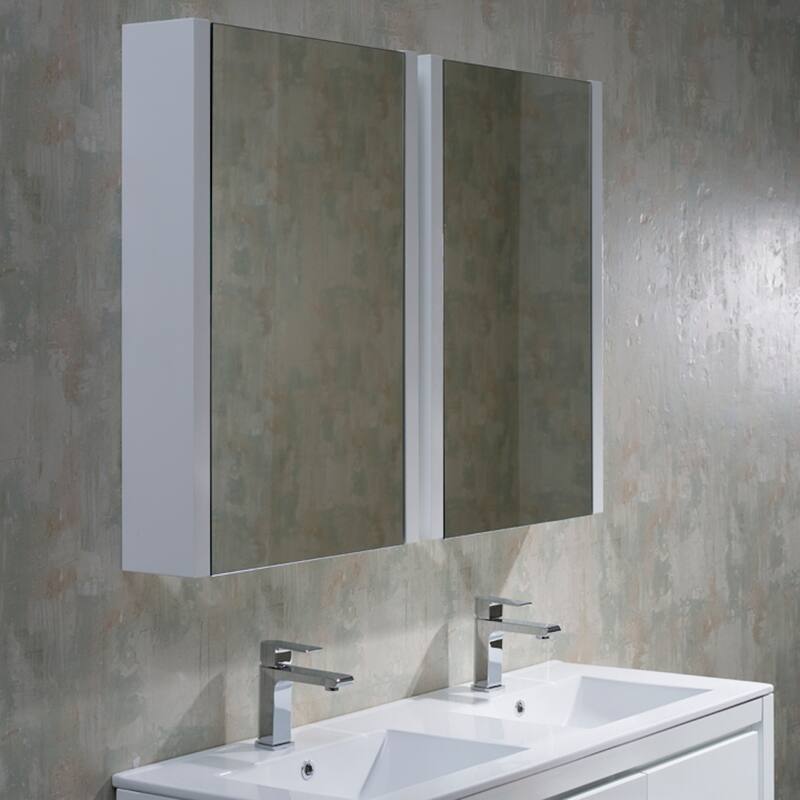 Solid Wood Bathroom Vanity with Mirror Medicine Cabinet