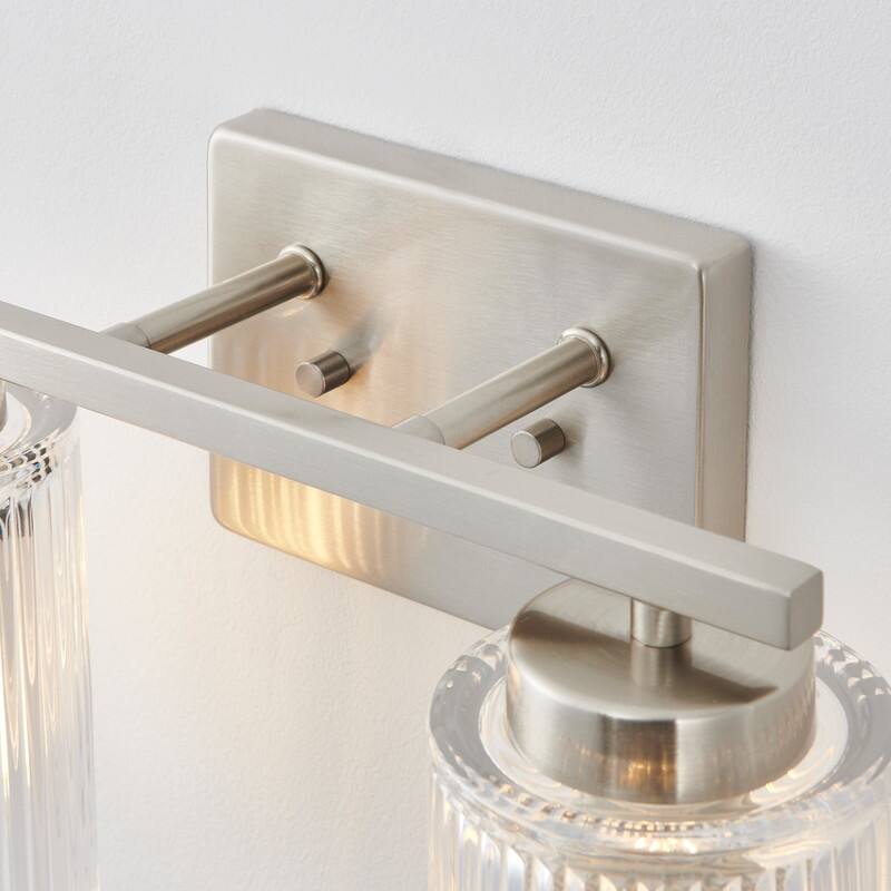 KAWOTI 8.6"H Contemporary Bathroom Vanity Light with Flutted Glass