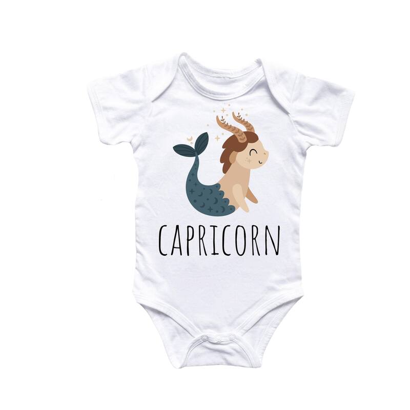 Capricorn Zodiac - Baby Boy Girl Clothes Infant Bodysuit Funny Cute Newborn - Blue - 0-3M