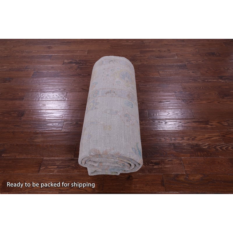 Golden Nile Ivory Oushak Hand Knotted Wool Rug - 9' 11" X 14' 0"