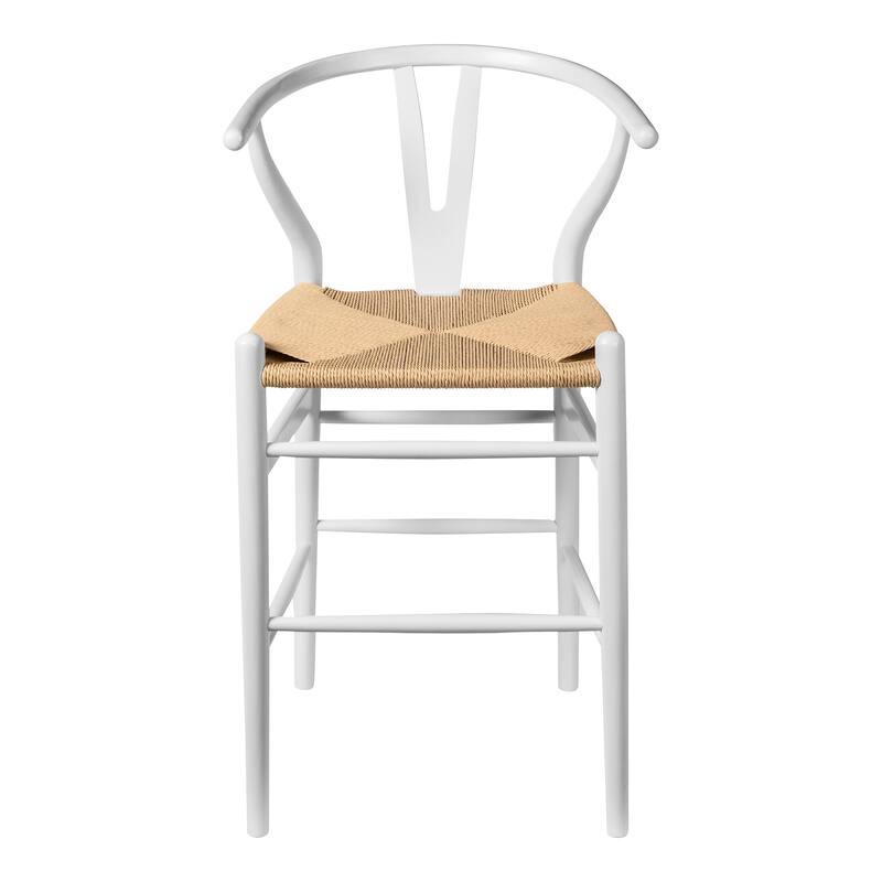 Albany Counter Height Stool - White / Natural Papercord Seat