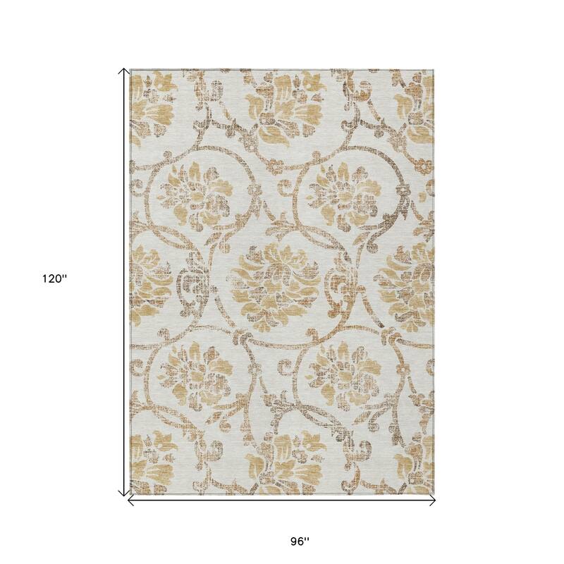 HomeRoots Floral Traditional Rectangle Outdoor Rug