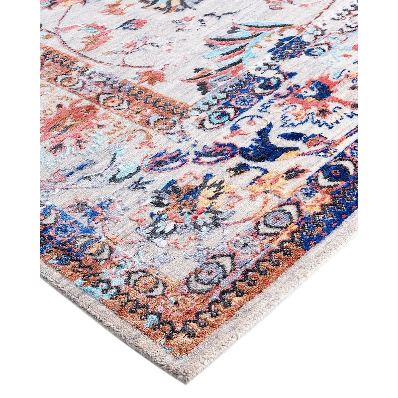 Ikat One-of-a-Kind Hand-Knotted Area Rug, Gray - 8' 0" x 10' 4"