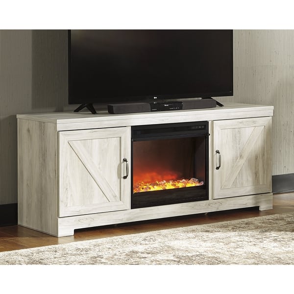 slide 2 of 6, 63" TV Stand with Fireplace - 63.39" W x 19.33" D x 25.79" H