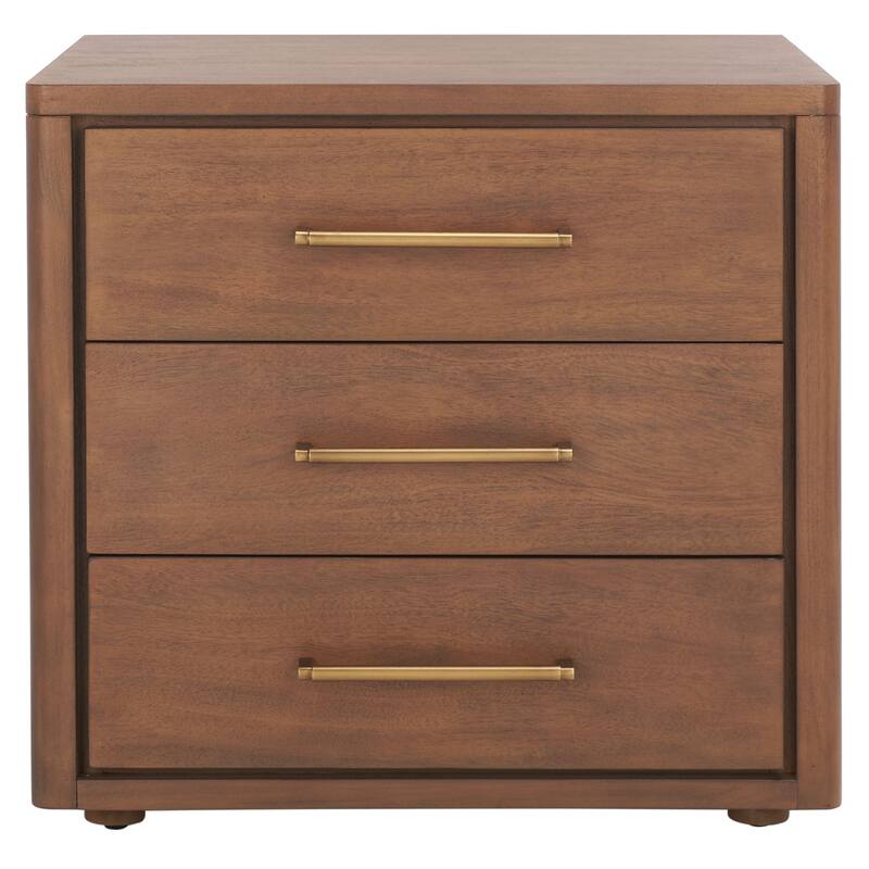 SAFAVIEH Couture Rolfke 3-Drawer Wood Nightstand