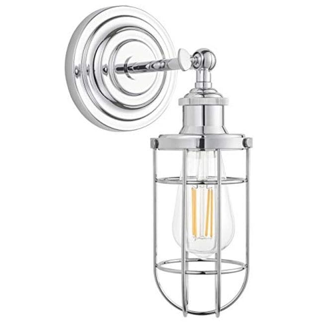 Industrial Chrome Wall Light Home Wire Cage Wall Sconce