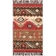 preview thumbnail 5 of 21, Louise Handmade Southwestern Wool Flatweave Area Rug