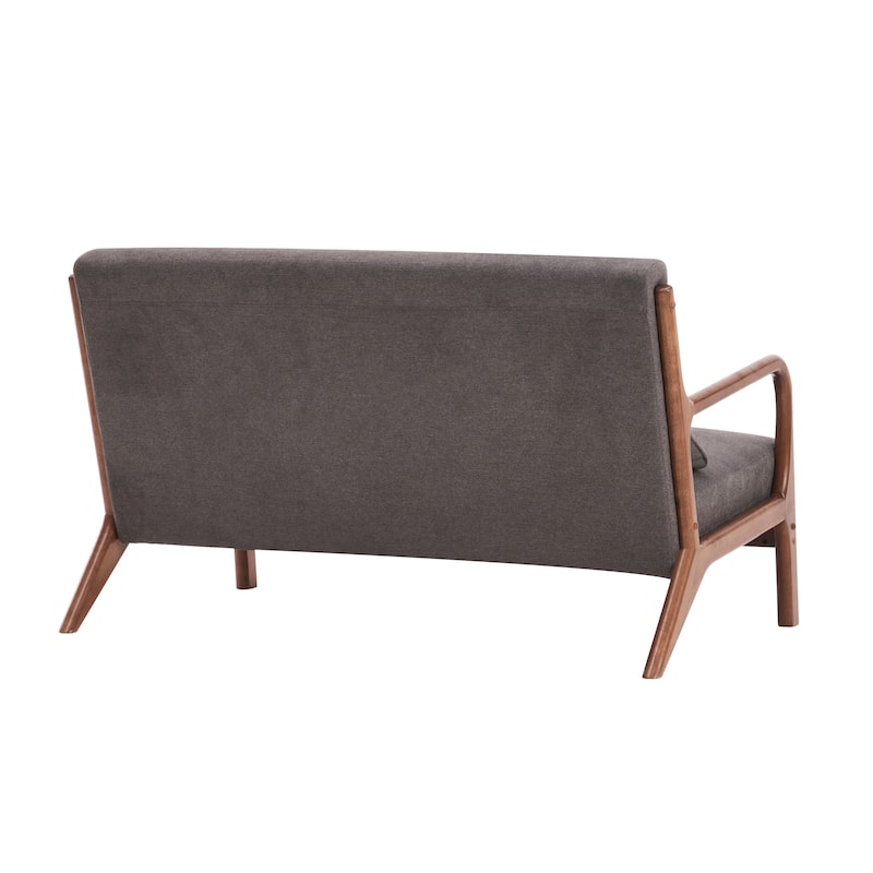 Porthos Home Juno Fabric Loveseat Small Couch Sofa with Pillows, Rubberwood Frame