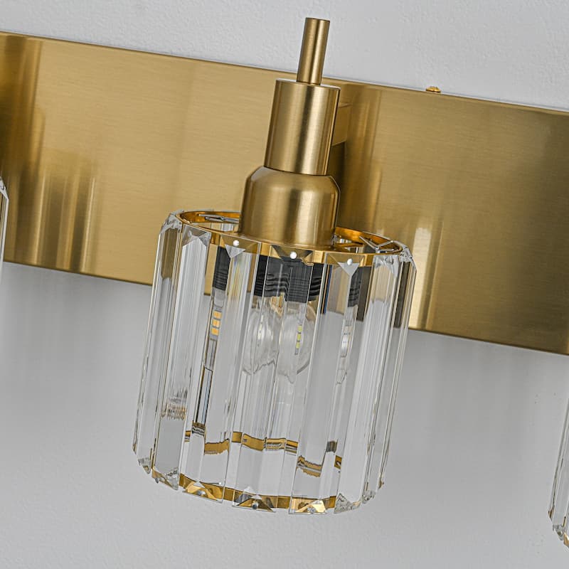3/4/5-Light Modern Glam Dimmable Cylinder Crystal Wall Light Bathroom Vanity Light