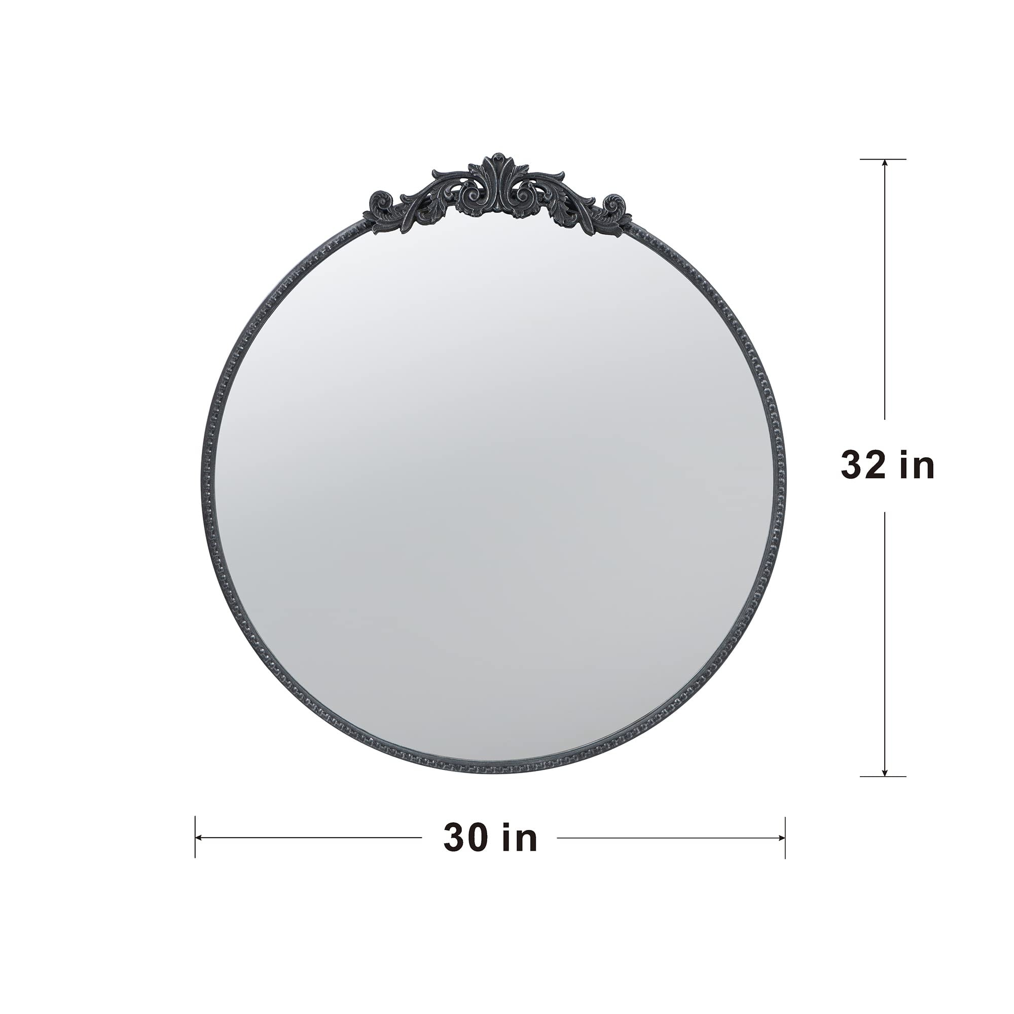 Classic Mirror with Round Shape and Baroque Inspired Frame
