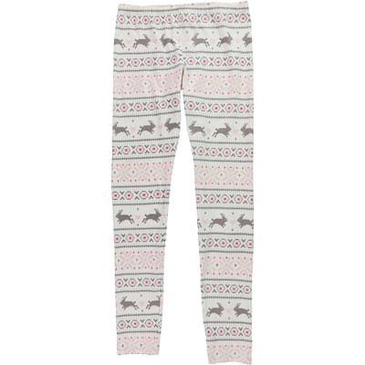 Cozy Zoe Womens Fair Isle Pajama Jogger Pants,, White, Medium