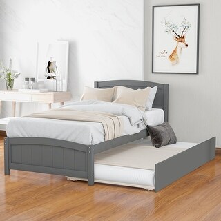 Twin Size Platform Bed with Trundle for Elegant and Space-Saving Bedroom Solutions