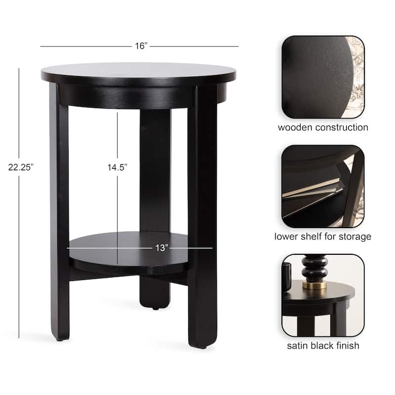 Kate and Laurel Foxford Round Wood Side Table