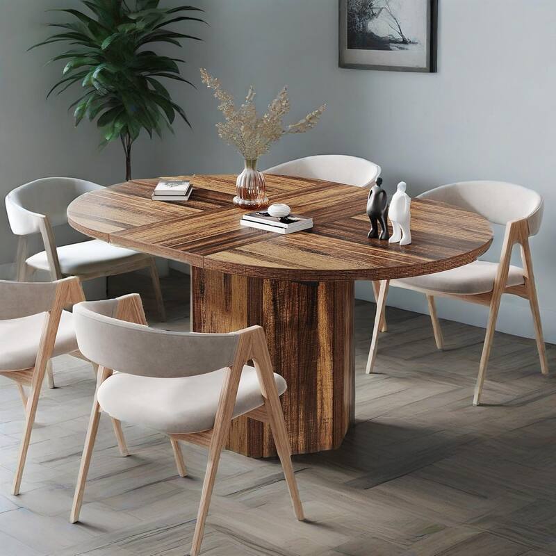 Rustic Conference Table 55 Inch Wood MDF Top with Metal Base Seats 6 People Scratch Resistant Finish - 55.12" x 39.37" x 29.53"