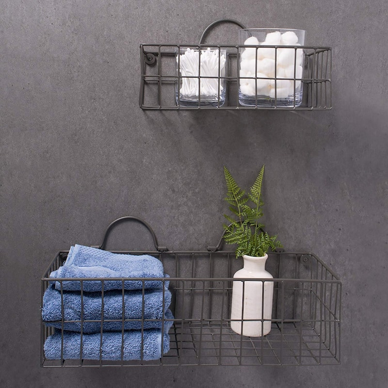 DII Wire Wall Basket(Set of 2) Grey