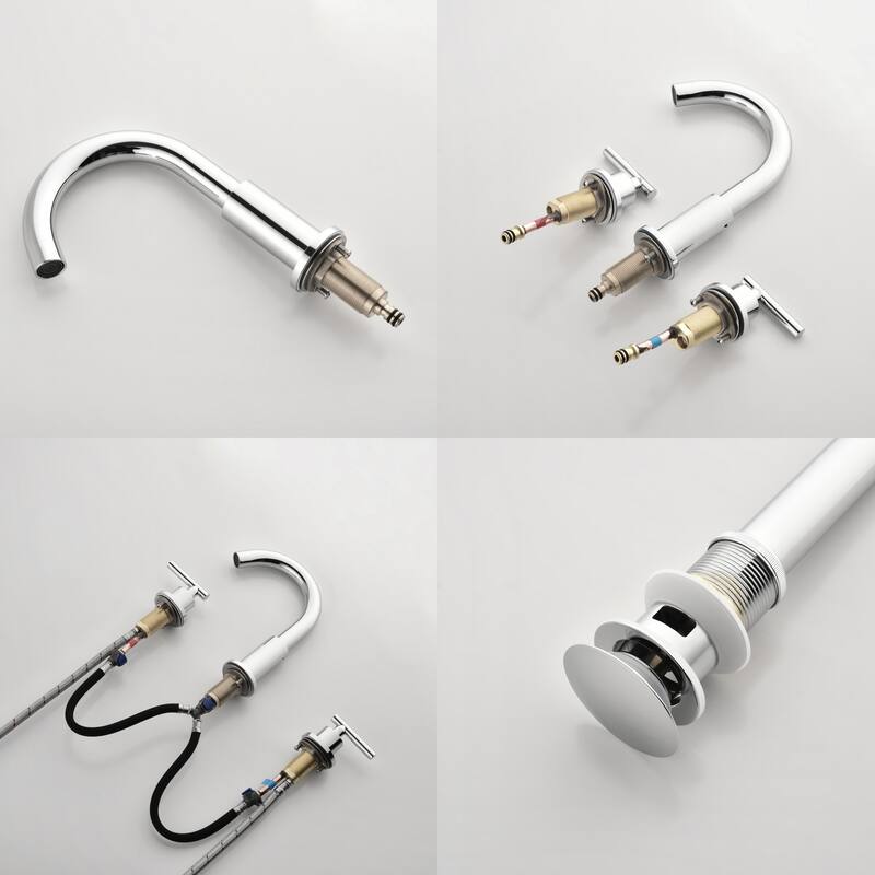 Modland 8 Inch Widespread Bathroom Faucet with Pop-Up Drain 2-Handle Vanity Sink Faucet