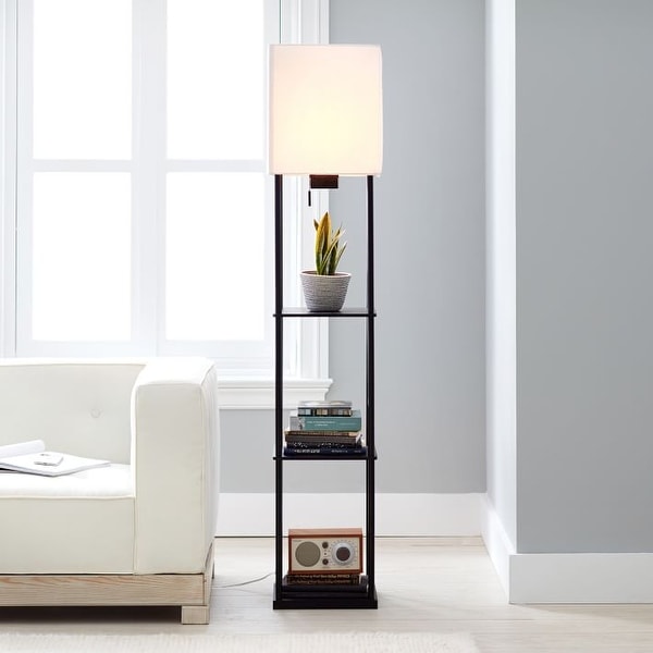 White floor lamp with shelves new arrivals