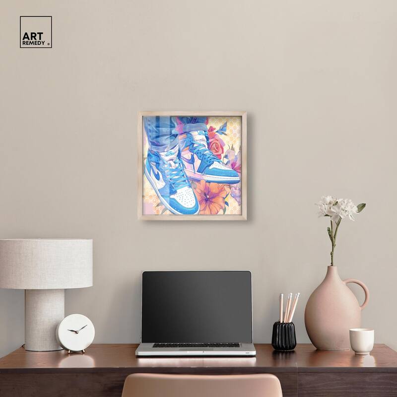 Sneakers in Bloom Shadowbox by Art Remedy