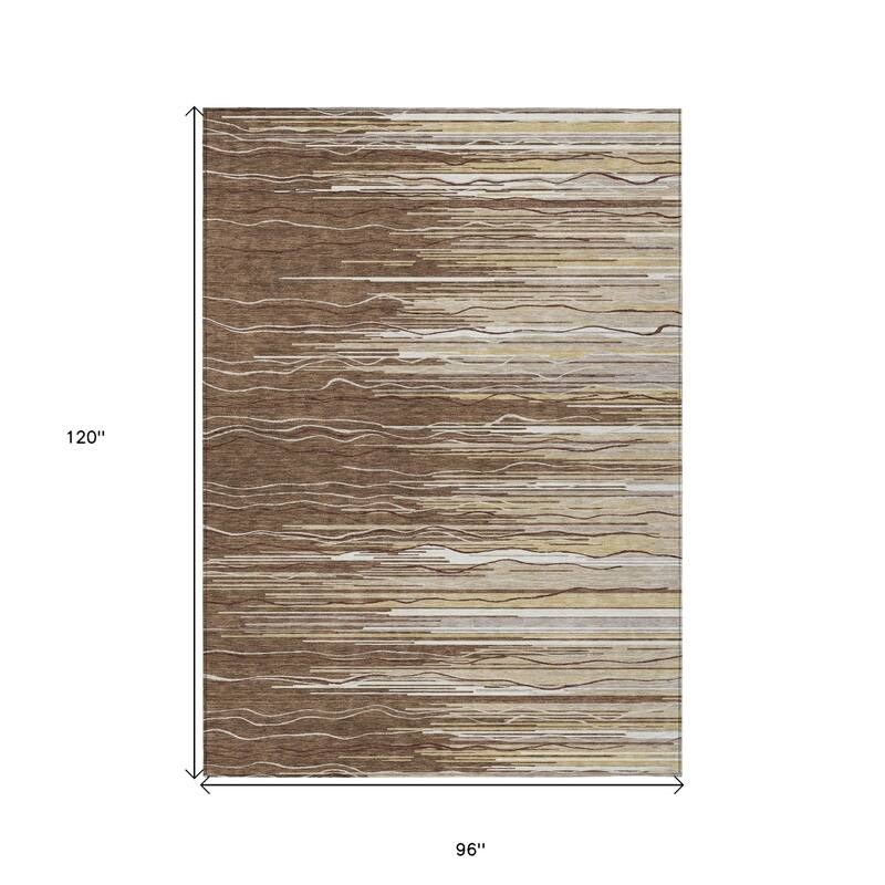 HomeRoots Striped Transitional Rectangle Outdoor Rug