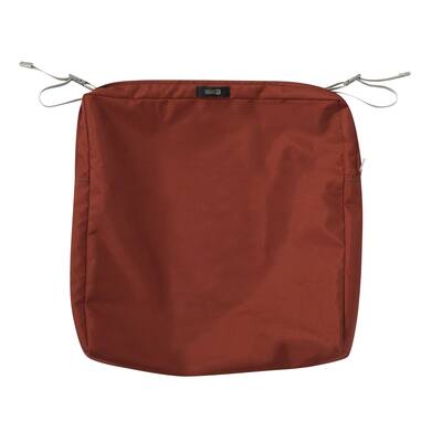 Classic Accessories Ravenna Water-Resistant 19 x 19 x 3 Inch Patio Seat Cushion Slip Cover, Spice