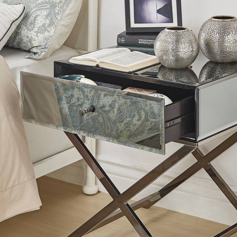 Camille X Base Mirrored Accent Campaign Table by iNSPIRE Q Bold