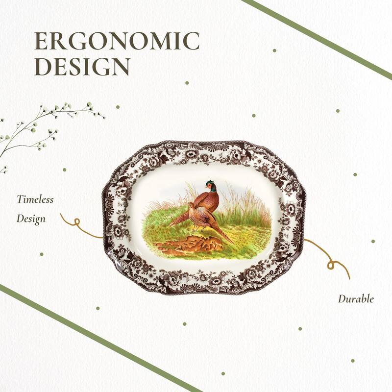 Spode Woodland Octagonal Platter - 19"