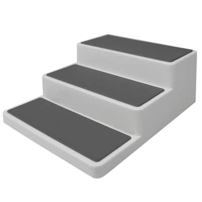 3 Tier Rubber Lined Plastic Seasoning Rack, White