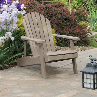 Eco-friendly Synthetic Wood Folding and Reclining Adirondack Chair