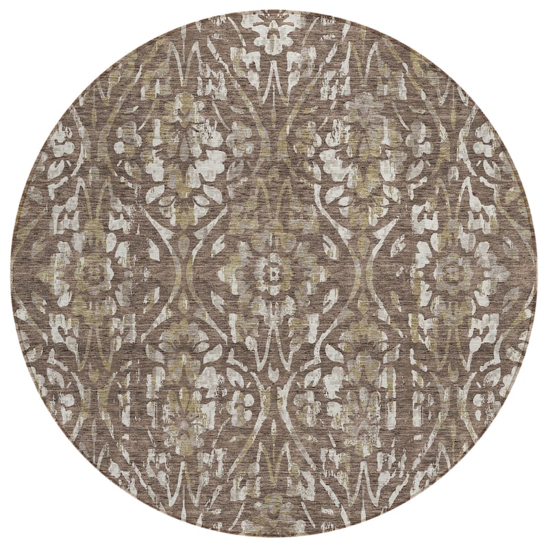 Machine Washable Indoor/ Outdoor Chantille Distressed Traditional Rug