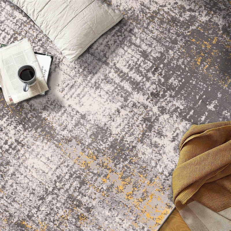 World Rug Gallery Geneva Contemporary Distressed Absract Area Rug