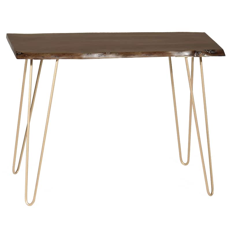 Carolina Living Seti Live Edge Console Table - Natural Top - Black Base