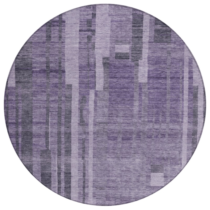 Machine Washable Indoor/ Outdoor Modern Stripes Chantille Rug