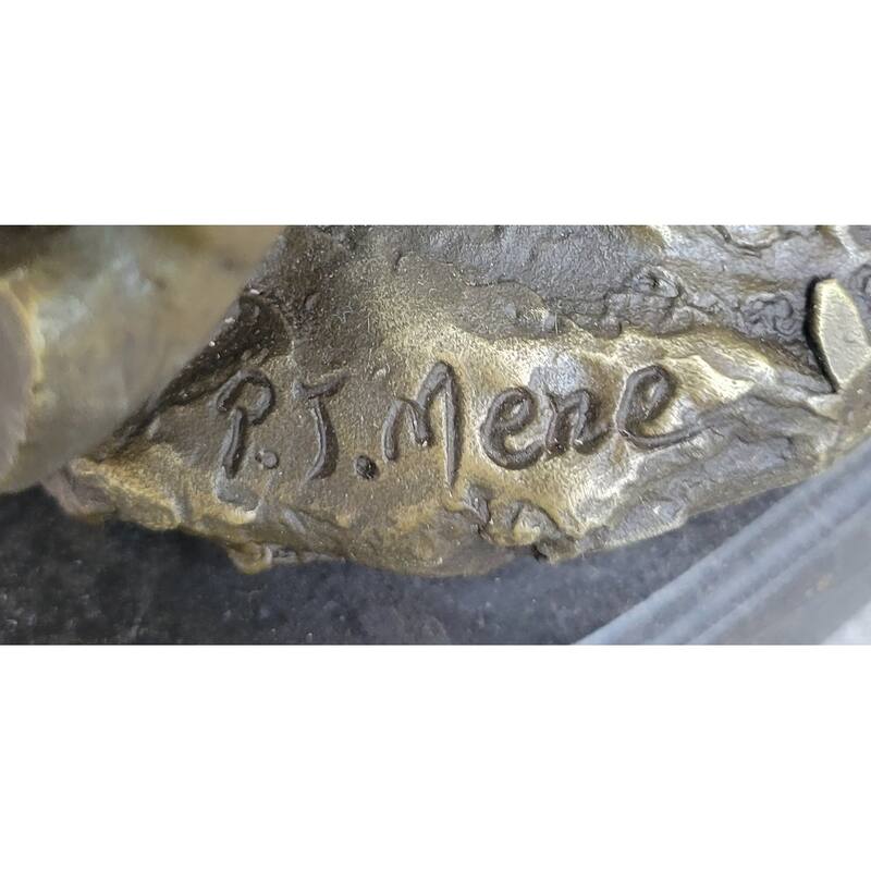 Pair Of Wild Stallion Mustang Imitative Horses Bronze Statue Sculpture Figure Mene 14 Inches X 12 Inches