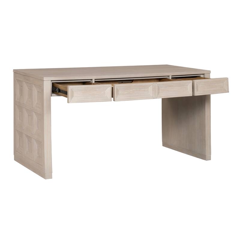 Furniture of America Durem Modern Classic 60" Writing Desk with Drawers and Keyboard Tray