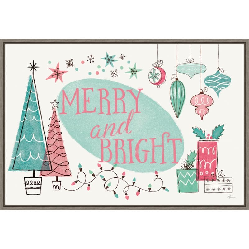 Retro Christmas I Bright by Janelle Penner Framed Canvas Wall Art